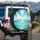 Tropical Ocean Surfboard Fin Scene - Beach Travel Gift for Ocean Lovers Spare Tire Cover - 3