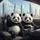 Panda Driver Cityscape View - Vehicle Decor Travel Enthusiast Gift Spare Tire Cover - 6