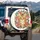 Ginger Tabby Cat Whimsical Floral Botanical - Home Decor Gift for Cat Lovers Spare Tire Cover - 3