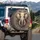 Elephant Head Gold Filigree Lotus Flowers Golden Vines Leaves - Wildlife Lover Gift Spare Tire Cover - 3
