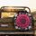 Fuchsia Rose Black Leaves White Starbursts - Luxury Home Decor Gift for Rose Lover Spare Tire Cover - 2