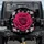 Fuchsia Rose Black Leaves White Starbursts - Luxury Home Decor Gift for Rose Lover Spare Tire Cover - 1