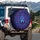 Wolf Bust Glowing Cyan Eyes Tribal Geometric Mandala Cosmic - Wildlife Lover Gift Spare Tire Cover - 3