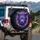 Dark Cosmic Predatory Glowing Red Eyes Swirling Multicolored Fur - Fantasy Lover Gift Spare Tire Cover - 3