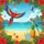 Red Macaw Parrot Tropical Beach Flip Flops Starfish - Beach Lover Gift Spare Tire Cover - 6