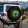 Three Realistic Skulls Glowing Smoke Dust Cosmic - Halloween Party Decor Spare Tire Cover - 10