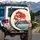 Mount Fuji Red Sun Autumn Maple Tree Water Birds Japanese Scenery - Travel Essentials Spare Tire Cover - 3
