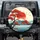 Mount Fuji Red Sun Autumn Maple Tree Water Birds Japanese Scenery - Travel Essentials Spare Tire Cover - 1
