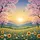 Sunrise Wildflower Meadow Cherry Blossom Mountain Landscape - Nature Lover Gift Spare Tire Cover - 6