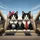 Tuxedo Cats Pink Bow Red Tie Steering Wheel - Road Trip Cat Lover Gift Spare Tire Cover - 6