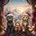 Santa Cat Trio Christmas Mountain Sunrise - Holiday Gift for Cat Lovers Spare Tire Cover - 6