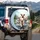 Fluffy Golden Labradoodle Puppies Driving Vehicle Road Trip Travel Gift Spare Tire Cover - 3