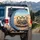 Grinning Skeletons Sunglasses Peace Sign Desert Road - Travel Adventure Gift for Road Trippers Spare Tire Cover - 3