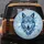 Ice Wolf Head Fractured Frost Glowing Amber Eyes - Winter Grandeur Gift Spare Tire Cover - 5