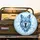 Ice Wolf Head Fractured Frost Glowing Amber Eyes - Winter Grandeur Gift Spare Tire Cover - 2