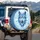 Ice Wolf Head Fractured Frost Glowing Amber Eyes - Winter Grandeur Gift Spare Tire Cover - 3