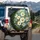 White Daisies Blue Forget-Me-Nots Garden - Home Decor Gift for Garden Lover Spare Tire Cover - 3