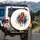 Red Galloping Horse Blue Gold Flecks - Wildlife Lover Gift for Horse Lover Spare Tire Cover - 3
