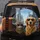 Tabby Cat Golden Retriever Sunglasses Urban Car Scene - Pet Lover Gift Spare Tire Cover - 5