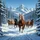 Chestnut Wild Horses Galloping Snow Mountain Forest - Outdoor Adventure Gift Spare Tire Cover - 6