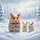 Hamsters Snow Winter Scene - Wildlife Lover Gift for Hamster Owners Spare Tire Cover - 6