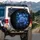Electric Blue Roses Starlight Fantasy - Travel Gift for Fantasy Lover Spare Tire Cover - 3