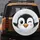 Winking Cartoon Penguin Face Snow Flurries - Wildlife Lover Gift for Penguin Lover Spare Tire Cover - 5