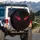 Menacing Crimson Glowing Eyes - Dark Fantasy Decor For Horror Fans Spare Tire Cover - 3