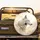 Majestic White Wolf Golden Filigree Ribbons Gold Flourishes - Wildlife Lover Gift for Wolf Lover Spare Tire Cover - 2