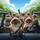 Siamese Cat Selfie Driving Road Trip - Road Trip Essentials Cat Lover Gift Spare Tire Cover - 6