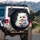 Cute Fluffy White Creature Big Eyed Pink Nosed Midnight Black - Pet Lover Gift Spare Tire Cover - 3