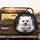 Cute Fluffy White Creature Big Eyed Pink Nosed Midnight Black - Pet Lover Gift Spare Tire Cover - 2