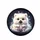 Cute Fluffy White Creature Big Eyed Pink Nosed Midnight Black - Pet Lover Gift Spare Tire Cover - 4