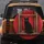 Black Cat Golden Eye Rustic Windowsill Scarlet Red Wall - Cat Lover Gift Spare Tire Cover - 5