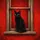 Black Cat Golden Eye Rustic Windowsill Scarlet Red Wall - Cat Lover Gift Spare Tire Cover - 6