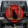 Black Cat Golden Eye Rustic Windowsill Scarlet Red Wall - Cat Lover Gift Spare Tire Cover - 1
