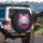 White Cat Blue Eyes Pink Ears Red Bow Tie Paint Streaks - Home Decor Gift for Cat Lover Spare Tire Cover - 3