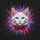 White Cat Blue Eyes Pink Ears Red Bow Tie Paint Streaks - Home Decor Gift for Cat Lover Spare Tire Cover - 6