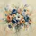 Blue White Peach Orange Floral Bouquet Swirling Brushstrokes - Home Decor Gift for Flower Lover Spare Tire Cover - 6