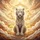 White Tiger Golden Filigree Scrollwork Celestial Clouds - Wildlife Lover Gift Spare Tire Cover - 6