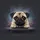 Fawn Black Pug Dog Head Paws Portrait - Home Decor Gift for Pug Owners Spare Tire Cover - 6