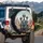 Grey Extraterrestrial Family Control Panel Desert - Travel Essentials Sci-Fi Fan Gift Spare Tire Cover - 3