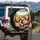 Four Papillon Dogs Car Interior Landscape - Road Trip Adventure Gift for Dog Lovers Spare Tire Cover - 3