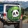 Panda Face Bamboo Leaves - Wildlife Lover Gift for Panda Fans Spare Tire Cover - 3