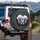 Fluffy White Dogs Smiling Pink Tongues - Adventure Road Trip Gift for Dog Lovers Spare Tire Cover - 3