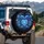 Dolphins Glowing Heart Blue Flowers - Aquatic Lover Lifestyle Gift Spare Tire Cover - 3