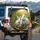 Three Fluffy White Rabbits Meadow Wildflowers - Wildlife Lover Gift Spare Tire Cover - 3