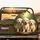 Fluffy Laughing Golden Retriever Puppies Green Forest - Dog Lover Gift Spare Tire Cover - 2