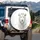 Majestic White Lion Flowing Mane Luminous Fur Ice Blue Eyes - Wildlife Lover Gift Spare Tire Cover - 3