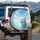 Majestic Fluffy White Cat Blue Eyes Turquoise Water Ripples Sky - Wildlife Lover Gift Spare Tire Cover - 3